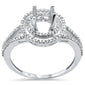 DIAMOND CLOSEOUT! .26ct G SI 14K White Gold Diamond Semi Mount Double Halo Engagement Ring Size 6.5