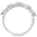 <span style="color:purple">¡ESPECIAL!</span>.72ct G SI Anillo de banda de diamante de talla baguette y redonda de oro blanco de 14kt Talla 6.5