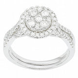 1.03ct G SI 14kt White Gold Diamond Engagement Ring Bridal Set Size 6.5