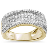 .95ct 14K Yellow Gold Round Women's Diamond Band Ring Size 6.5