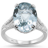 6.00ct 14k White Gold Aquamarine & Diamond Ring