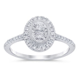 .36ct 14KT White Gold Oval shape Diamond Ring Size 6.5