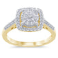 <span style="color:purple">SPECIAL!</span> .25ct 14k Yellow Gold Square Shape Diamond Engagement Wedding Ring Size 6.5