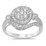 1.02ct 10kt White Gold Round Diamond Engagement Wedding Ring Size 6.5