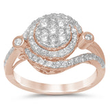 <span>DIAMOND CLOSEOUT! </span>.97ct 10kt Rose Gold Round Diamond Engagement Wedding Ring Size 6.5