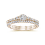 <span style="color:purple">SPECIAL!</span> .43ct 14K Yellow Gold Round Diamond Engagement Bridal Set Rings Size 6.5