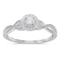 <span>DIAMOND CLOSEOUT! </span>.16ct 14k White Gold Round Diamond Engagement Twisted Prong Ring Size 6.5