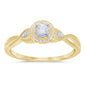 <span style="color:purple">SPECIAL!</span> .17ct 14k Yellow Gold Round Diamond Twisted Band Engagement Ring Size 6.5