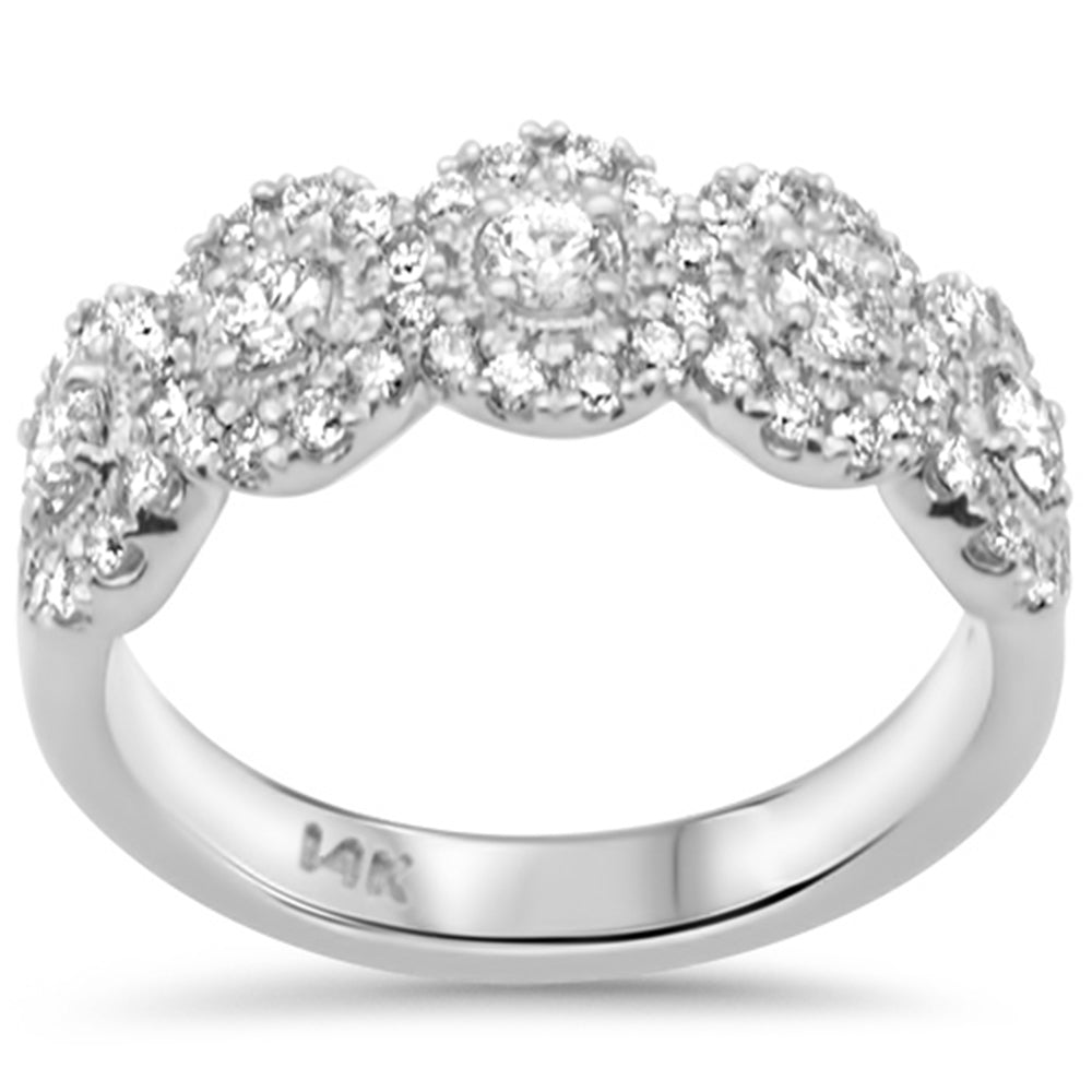 <span style="color:purple">¡ESPECIAL!</span> Anillo de banda de moda de diamantes de oro blanco de 14k de 1.00ct para aniversario, talla 6.5