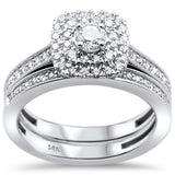 <span>DIAMOND CLOSEOUT! </span>.75ct 14k White Gold Diamond Engagement Bridal Set Ring Size 6.5