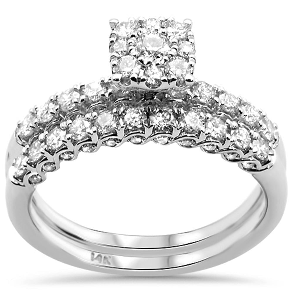 1.0ct 14k White Gold Round Diamond Engagement Ring Bridal Set Size 6.5