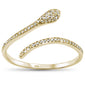 .15ct 14KT Yellow Gold Snake Serpent Trendy Wrap around Diamond Ring