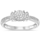 <span>DIAMOND CLOSEOUT! </span>.18ct 10K White Gold Diamond Round Engagement Ring Size 6.5