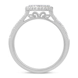 .24ct 10K White Gold Diamond Round Engagement Ring Size 6.5