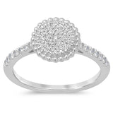 .24ct 10K White Gold Diamond Round Engagement Ring Size 6.5