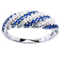 <span>GEMSTONE CLOSEOUT </span>! .69CT Blue Sapphire & Round Diamond Wedding Band
