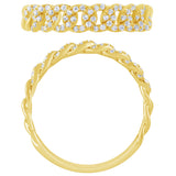 .26ct G SI 14KT Yellow Gold Diamond Cuban Ring Size 6.5