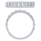 .25ct G SI 14K White Gold  Diamond Cuban Ring Size 6.5