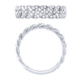 .33ct G SI 14KT White Gold  Diamond Ladies Cuban Ring Size 6.5