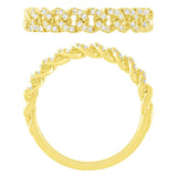 .20ct G SI 14KT Yellow Gold Diamond Ladies Cuban Ring Size 6.5