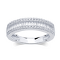 <span style="color:purple">SPECIAL!</span> .44ct G SI 14K White Gold Baguette & Round Diamond Ring Band Size 5.75