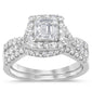 <span style="color:purple">SPECIAL!</span> .96ct G SI 14K White Gold Round & Baguette Diamond Engagement Ring