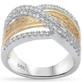 .47ct G SI 14K White Gold/Yellow Gold Diamond Women's Ring Band Size 6.5