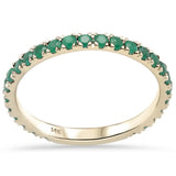 <span style="color:purple">SPECIAL!</span> .74ct G SI 14K Yellow Gold Natural Emerald Gemstone Ring Stackable Band