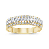 .57ct G SI 14K Yellow Gold Round & Baguette Diamond Ring Band