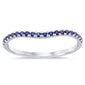 .20ct 14K White Gold Blue Sapphire Natural Gemstone Band Ring Size 6.5