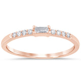 .14ct G SI 14K Rose Gold Diamond Stackable Ladies Band Ring Size 6.5