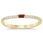 .22ct G SI 14K Yellow Gold Diamond & Ruby Gemstone Stackable Band Ring Size 6.5