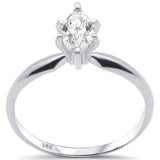 <span style="color:purple">SPECIAL!</span> .37ct G SI 14K White Gold Marquise Diamond Solitaire Ladies Ring