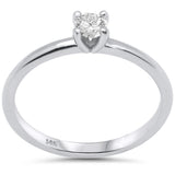 <span style="color:purple">SPECIAL!</span> .37ct G SI 14K White Gold Round Diamond Solitaire Ring Size 6.5
