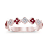 .32ct G SI 14K Rose Gold Ruby Gemstone & Diamond Ring Band Size 6.5