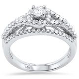 .92ct G SI 14K White Gold Diamond Wrap Around Halo Engagement Ring Set