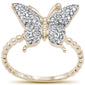 <span style="color:purple">SPECIAL!</span> .36ct G SI 14K Yellow Gold Diamond Butterfly Ring Band
