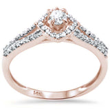 .37ct G SI 14K Rose Gold Diamond Round Shaped Center Diamond Engagement Ring Size 6.5