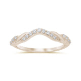 <span>DIAMOND CLOSEOUT! </span>.16ct 14k Yellow Gold Stackable Wedding Anniversary Curved Diamond Band Size 6.5