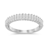 <span style="color:purple">SPECIAL!</span>.46ct G SI 14K White Gold Diamond Baguette Stones Ring Band Size 6.5