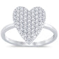 <span style="color:purple">SPECIAL!</span> .56ct G SI 14K White Gold Diamond Heart Shaped Band Ring Size 6.5