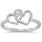 .11ct G SI 14K White Gold Diamond Two Hearts Ring Size 6.5