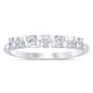 .15ct G SI 14K White Gold Diamond Round & Baguette Band Ring Size 6.5