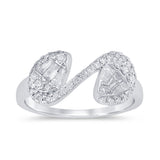<span style="color:purple">SPECIAL!</span> .56ct G SI 14K White Gold Diamond Round & Baguette Band Ring Size 6.5