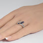 <span style="color:purple">SPECIAL!</span>1.37ct G SI 14K White Gold Diamond & Blue Sapphire Gemstones Wrap Around Band Ring Size 6.5
