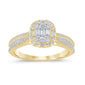 <span style="color:purple">SPECIAL!</span> .62ct G SI 14K Yellow Gold Round & Baguette Diamond Engagement Ring Size 6.5