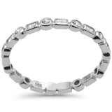 .26ct G SI 14K White Gold Diamond Round & Baguette Eternity Band Ring Size 6.5