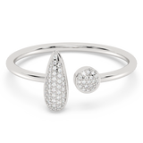 .10ct G SI 14K White Gold Diamond Warp Around Band Ring Size 6.5