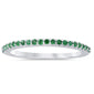 .16ct G SI 14K White Gold Emerald Gemstone Anniversary Band Ring Size 6.5