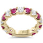 1.37ct,1.83ct G SI 14K Yellow Gold Diamond Ruby Ring Size 7